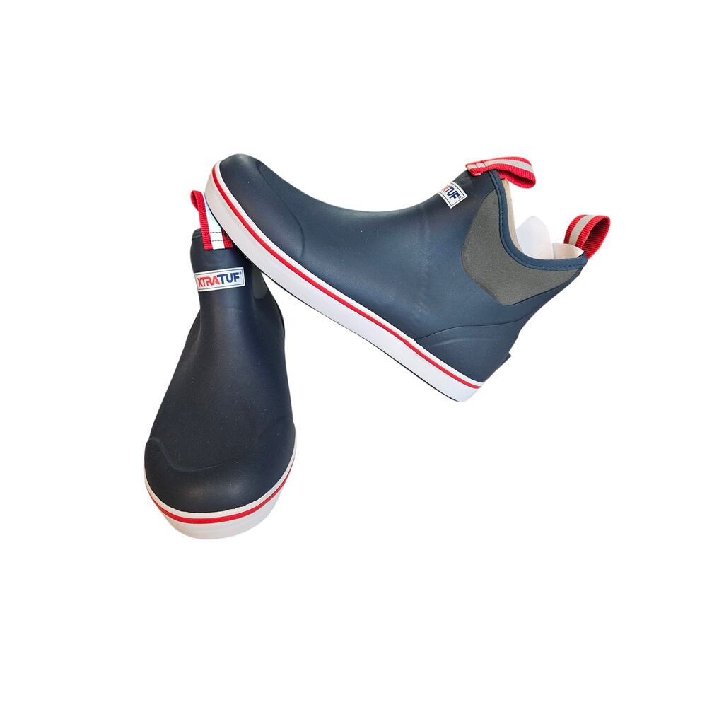 Xtratuf Ankle Deck Boots Navy/Red/White size 9